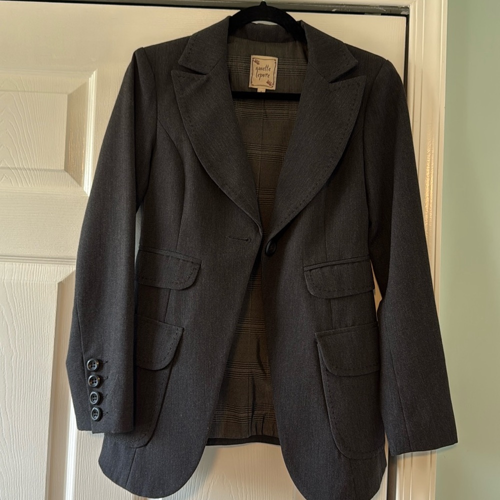 Nanette Lepore Women's Charcoal Grey Blazer